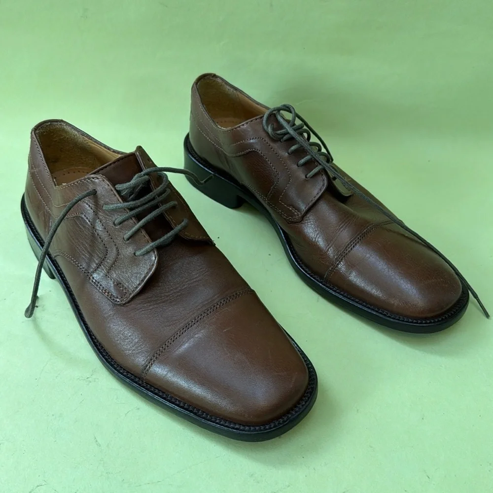 New brown Stafford leather oxfords